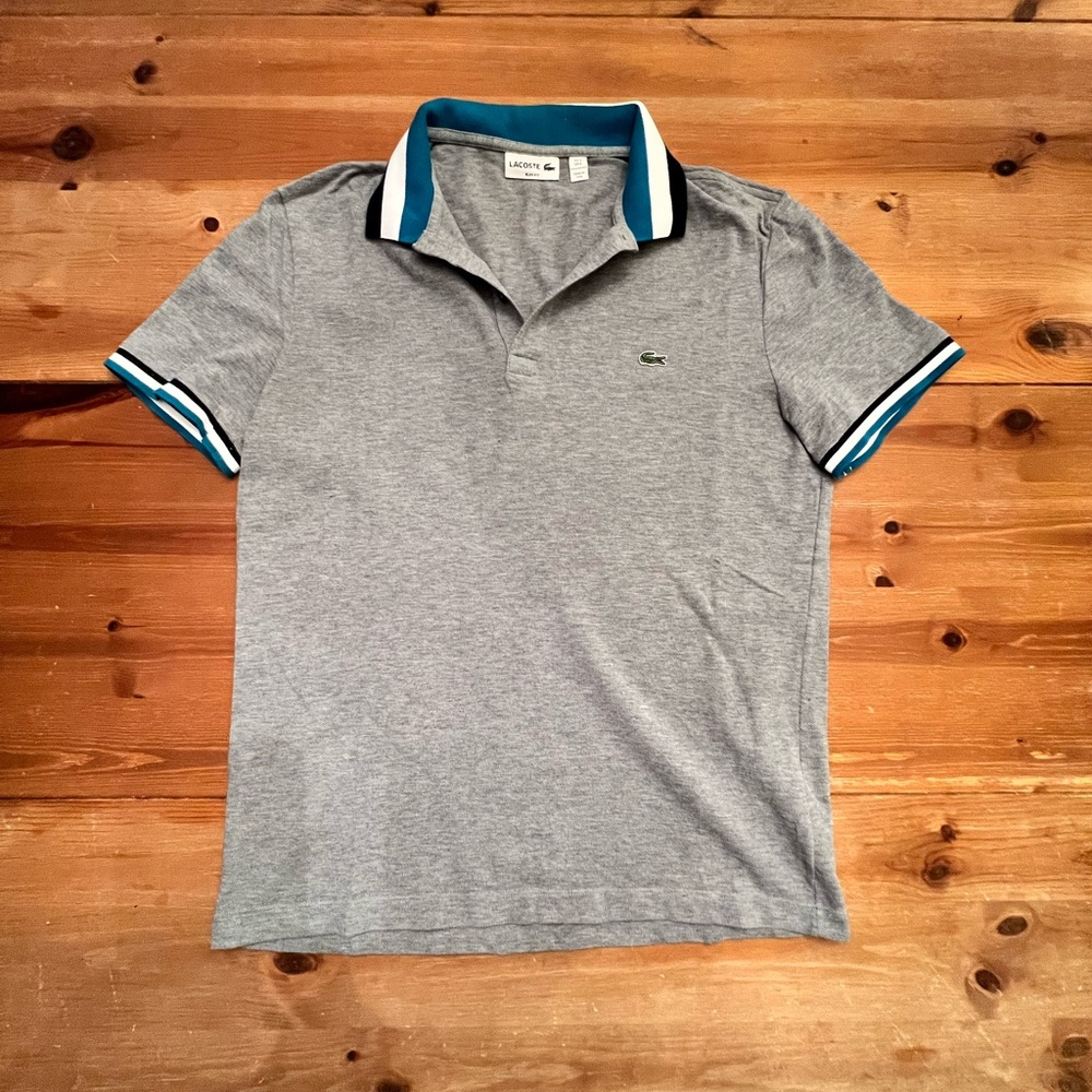 Men’s Grey Lacoste Polo size Large